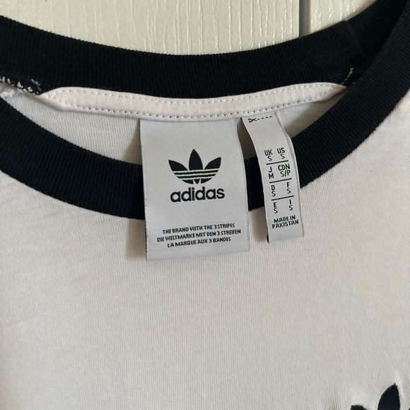 Adidas White 3-Stripes Tee - ONLY WORN ONCE - Picture 2 of 4